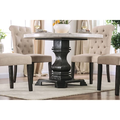 Buckley Round Dining Table White/Black - HOMES: Inside + Out 1 Buckley Round Dining Table White/Black - HOMES: Inside + Out