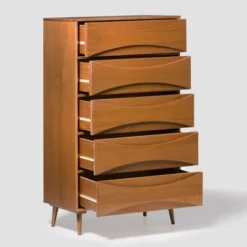 Mid-Century Modern Contoured 5 Drawer Chest Of Drawers - Saracina Home -Default Template 1 GUEST 6ea3faf0 2aed 40ff a53a 33a2aa0036a2