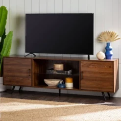 2 Door Mid-Century Modern Wood Storage TV Stand For TVs Up To 80" - Saracina Home -Default Template 1 GUEST 731fc50a 2639 4fe3 90be a972112a62a2