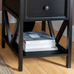 Set Of 2 Farmhouse Single Drawer V Frame Nightstands - Saracina Home -Default Template 1 GUEST 7687c127 6673 4260 bfa9 5a4f32541fed