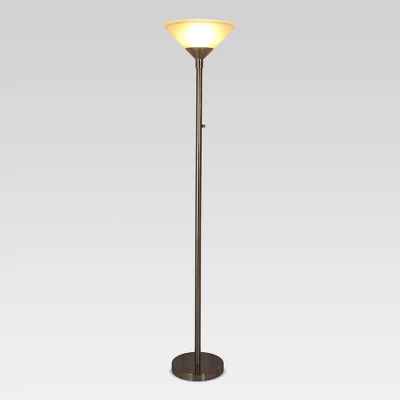 Torchiere Floor Lamp With Glass Shade - Threshold™ 1 Torchiere Floor Lamp With Glass Shade - Threshold™