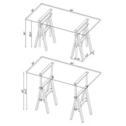 Statham Glass Top Adjustable Sawhorse Standing Desk Chrome - Coaster -Default Template 1 GUEST 83fa6233 ac1f 4164 8445 30e244687000