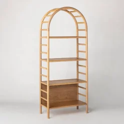 72" Holladay Curved Wooden Bookcase - Threshold™ Designed With Studio McGee -Default Template 1 GUEST 84aacca0 2437 4d03 8b04 6e3f30c27fb1