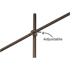 Possini Euro Design Industrial Floor Lamp Adjustable Arm 62.5" Tall Oiled Bronze Metal Light Brown Linen Drum Shade For Living Room Reading -Default Template 1 GUEST 865aed3f 133f 4541 bf6d b6247a5233dd