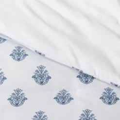 5pc Block Print With Border Comforter Bedding Set White/Blue - Threshold™ -Decor Home GUEST 87dd5d83 f936 452c b43a 910fde851cfd