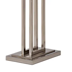 Possini Euro Design Modern Floor Lamp 62" Tall Brushed Nickel Openwork Rectangular Profile Off White Fabric Shade For Living Room Reading -Default Template 1 GUEST 8b7ff47a 428f 40e2 8e52 8e425d2241d9