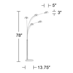 Possini Euro Design Infini Mid Century Modern Arc Floor Lamp 78" Tall Chrome 5 Light Swivel Dome Shades For Living Room Reading Bedroom Office House -Default Template 1 GUEST 8e1a5ee4 40b4 4393 a59b 99fcb475dfec