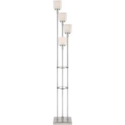 Possini Euro Design Athena Modern Floor Lamp 72" Tall Brushed Nickel 4 Light Tree Clear Outer Opal Inner Double Glass Shade For Living Room Bedroom -Default Template 1 GUEST 9216fb98 adc6 4062 a2b3 d139c90db34a