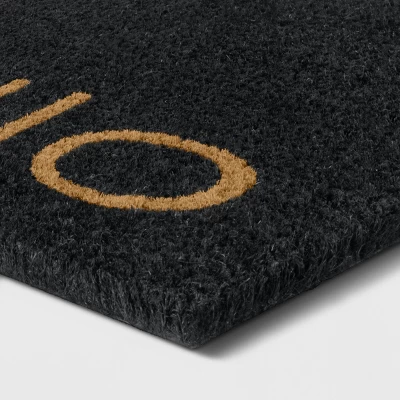 1'6"x2'6"/18"x30" Hello Doormat Black - Project 62™ 1 1'6"x2'6"/18"x30" Hello Doormat Black - Project 62™