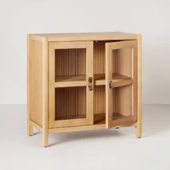 Grooved Wood With Glass 2-Door Cabinet - Natural - Hearth & Hand™ With Magnolia -Default Template 1 GUEST 9aa7705a c66f 495b 80dd 55470dae1fa8