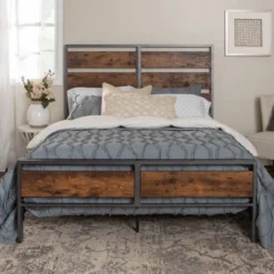 Queen Urban Chic Metal And Wood Plank Bed Brown - Saracina Home 13 Queen Urban Chic Metal And Wood Plank Bed Brown - Saracina Home -Default Template 1 GUEST 9ba450b4 e465 46ef 9f8f 881f1960dbc8