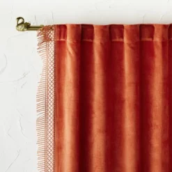 1pc Light Filtering Velvet Macrame Trim Window Curtain Panel Burnt Orange - Opalhouse™ Designed With Jungalow™ 7 1pc Light Filtering Velvet Macrame Trim Window Curtain Panel Burnt Orange - Opalhouse™ Designed With Jungalow™ -Default Template 1 GUEST 9bfd56a0 ad5c 4df0 98b1 851ec6623ce3
