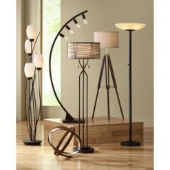 Possini Euro Design Meridian Light Blaster Modern Torchiere Floor Lamp 72" Tall Oil Rubbed Bronze LED Frosted Glass Shade For Living Room Bedroom Home -Default Template 1 GUEST 9f10bba5 9a6c 4273 bb48 1d4a45d8cd14