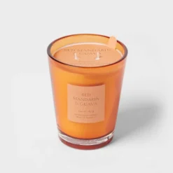 Colored Vase Glass With Dustcover Mandarin & Guava Candle Orange - Threshold™ -Default Template 1 GUEST 9f988ff2 f7e8 43cd b34a c5d7f14ae156
