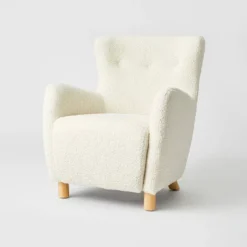 Kessler Wingback Faux Sherling Accent Chair Cream - Threshold™ Designed With Studio McGee 13 Kessler Wingback Faux Sherling Accent Chair Cream - Threshold™ Designed With Studio McGee -Decor Home GUEST a09f34e6 88c9 4d02 ba31 f262090269f8