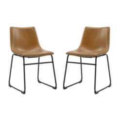 Set Of 2 Laslo Modern Upholstered Faux Leather Dining Chairs - Saracina Home -Default Template 1 GUEST a575f745 32e2 4880 af78 c97be1dbada8