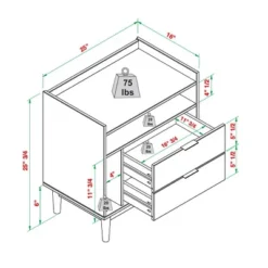 2pk Mid-Century Modern Solid Wood 2 Drawer Storage Nightstands - Saracina Home -Default Template 1 GUEST b4a44f9f b4b8 4593 b2f1 f1a651c0f8e1