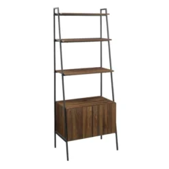 72" Open Shelf And Closed Storage Cabinet Ladder Bookcase - Saracina Home 21 72" Open Shelf And Closed Storage Cabinet Ladder Bookcase - Saracina Home -Decor Home GUEST b4c9708c 2fe3 4654 9c06 b27773a6d3bc