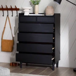 Mid-Century Modern Solid Wood 6 Drawer Vertical Dresser - Saracina Home -Default Template 1 GUEST b571b7d1 67da 4c59 8b4d 6ac67427b8b3