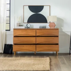 Mid-Century Modern Contoured 6 Drawer Dresser - Saracina Home -Default Template 1 GUEST bb625515 9b28 47ce aec8 80be9f788699