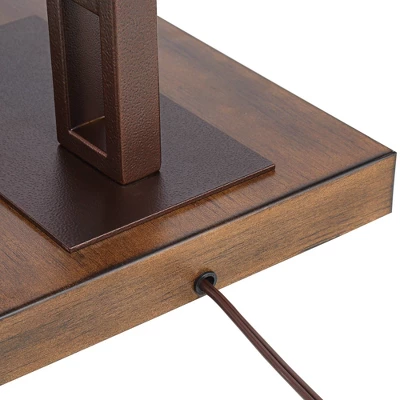 Franklin Iron Works Rustic Farmhouse Arc Floor Lamp With USB Port 60" Tall Bronze Downbridge Faux Leather Empire Shade For Living Room Reading Bedroom 3 Franklin Iron Works Rustic Farmhouse Arc Floor Lamp With USB Port 60" Tall Bronze Downbridge Faux Leather Empire Shade For Living Room Reading Bedroom - Image 3