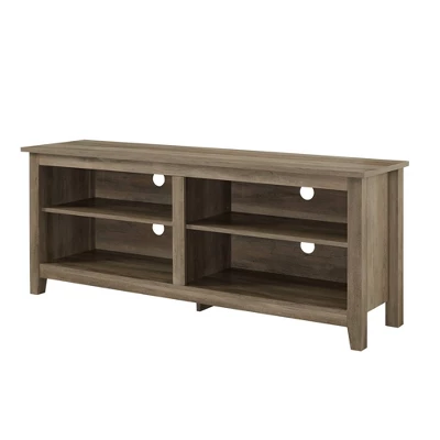 Transitional 4 Cubby Wood Open Storage TV Stand For TVs Up To 65"- Saracina Home 13 Transitional 4 Cubby Wood Open Storage TV Stand For TVs Up To 65"- Saracina Home - Image 13