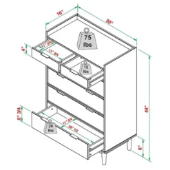Mid-Century Modern Solid Wood 6 Drawer Vertical Dresser - Saracina Home -Default Template 1 GUEST c61ba0fa 135e 47de 9250 5e732e67fd91