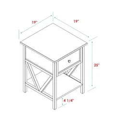Set Of 2 Farmhouse Single Drawer V Frame Nightstands - Saracina Home -Default Template 1 GUEST c8275972 9354 44e0 be7f 43e51c18ef5e