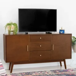 Mid-Century Modern Wood Console TV Stand For TVs Up To 65" - Saracina Home 11 Mid-Century Modern Wood Console TV Stand For TVs Up To 65" - Saracina Home -Default Template 1 GUEST cb85f3af 3c20 42f9 8a52 5c742cd3a8be