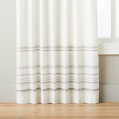 Engineered Hem Stripes Curtain Panel Cream/Gray - Hearth & Hand™ With Magnolia 4 Engineered Hem Stripes Curtain Panel Cream/Gray - Hearth & Hand™ With Magnolia - Image 4