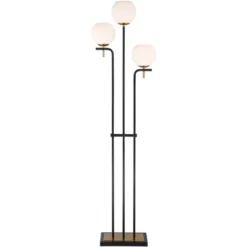 Possini Euro Design Acadia Modern Floor Lamp 71" Tall Black Warm Gold Metal 3 Light Frosted White Glass Globe Shade For Living Room Bedroom Office -Default Template 1 GUEST cfab7d06 4c65 4d16 b0f9 c50535035577