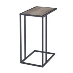 23" Modern Rectangle Two-Tone C Side Table With Metal Base - Saracina Home -Default Template 1 GUEST d20774fc 5fe4 4fa9 bf5f cf9fd585efd4