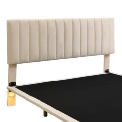 Queen Size Upholstered Floating Velvet Platform Bed With Sensor Light And Headboard-ModernLuxe -Default Template 1 GUEST d54cfe1a 7731 44a4 8d11 242852f7e515