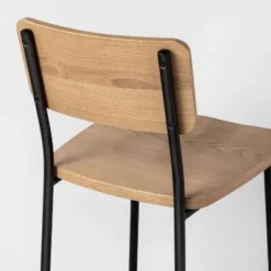 Wood & Steel Bar Stool - Natural/Black - Hearth & Hand™ With Magnolia -Default Template 1 GUEST dd89e9f1 7a47 4584 b4ec a8a659027411