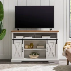 Transitional Sliding Barndoor Highboy TV Stand For TVs Up To 58" - Saracina Home -Default Template 1 GUEST dd9ce182 82e2 4e7a a263 00af007d0202