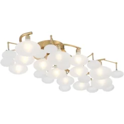 Possini Euro Design Lilypad Modern Ceiling Light Semi Flush Mount Fixture 30 1/4" Wide Warm Brass 12-Light Frosted Glass Shade For Bedroom Living Room -Default Template 1 GUEST dec42141 80e6 4416 977e 08a265036989