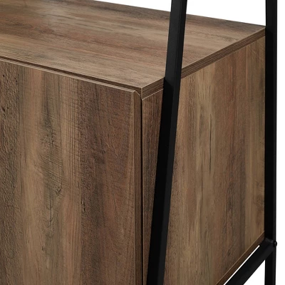 72" Open Shelf And Closed Storage Cabinet Ladder Bookcase - Saracina Home 4 72" Open Shelf And Closed Storage Cabinet Ladder Bookcase - Saracina Home - Image 4