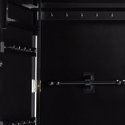 Pontus Wood Wall-Mountable Jewelry Armoire With Mirror - Baxton Studio 5 Pontus Wood Wall-Mountable Jewelry Armoire With Mirror - Baxton Studio - Image 5