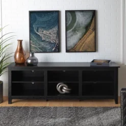 Transitional 6 Cubby Wood Open Storage Wood TV Stand For TVs Up To 80"- Saracina Home -Default Template 1 GUEST e1ec3d43 1637 41d5 b7e8 b83712cd51fe