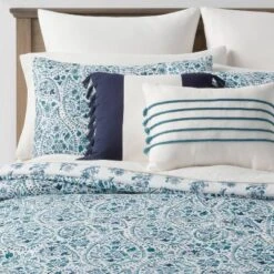 12pc Reversible Paisley Print Comforter & Sheets Set Blue/Dark Teal Blue - Threshold™ -Default Template 1 GUEST e3f1ec9a 3b66 4053 b0fe 00d8eb4ecda8
