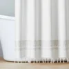 Embroidered Border Stripe Woven Shower Curtain Taupe - Hearth & Hand™ With Magnolia