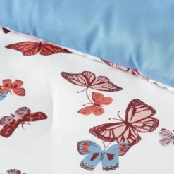 Butterfly Print Microfiber Decorative Bed Set With Throw Blue/Red/White - Room Essentials™ -Default Template 1 GUEST e5e4b6cc 1806 41ef 8aa1 1eb079de34ef