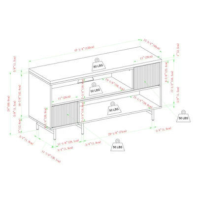 Modern Reeded Door Extendable TV Stand For TVs Up To 50" - Saracina Home 11 Modern Reeded Door Extendable TV Stand For TVs Up To 50" - Saracina Home - Image 11