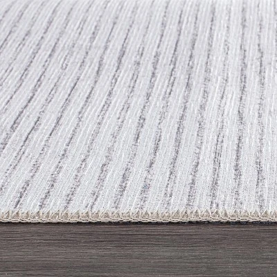 World Rug Gallery Contemporary Distressed Stripe Machine Washable Area Rug 2 World Rug Gallery Contemporary Distressed Stripe Machine Washable Area Rug - Image 2