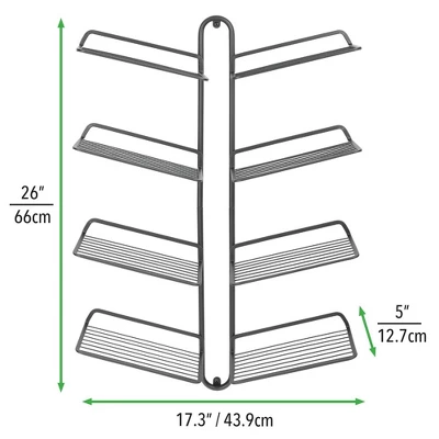 MDesign Metal Shoe Display & Storage Rack, 4 Tier, Wall Mount 5 MDesign Metal Shoe Display & Storage Rack, 4 Tier, Wall Mount - Image 5