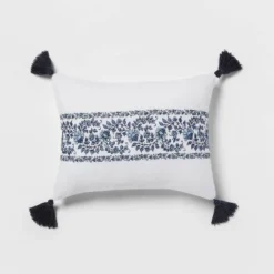 5pc Block Print With Border Comforter Bedding Set White/Blue - Threshold™ -Decor Home GUEST f100c0ae 2d47 4f69 94e7 d7e58377c49a