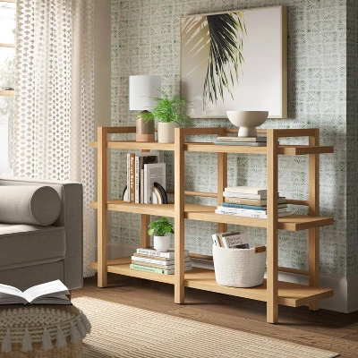 38" Hertford Wide Wood Horizontal Bookcase Brown - Threshold™ 1 38" Hertford Wide Wood Horizontal Bookcase Brown - Threshold™