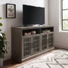 Transitional 4 Door Windowpane TV Stand For TVs Up To 65" - Saracina Home