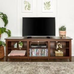 Transitional 6 Cubby Wood Open Storage Wood TV Stand For TVs Up To 80"- Saracina Home -Default Template 1 GUEST f89b070d c04c 4de6 a143 2ba0bc1fd9f0