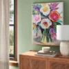 24" X 30" Colorful Floral Framed Canvas Natural - Threshold™